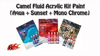 Camel Fluid Art Kit | Acrylic Pouring Kit | UNBOXING & REVIEW Aqua+ Mono Chrome+Sunset JK Arts 1901