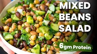 High Protein Mix Beans Salad | How To Make Quick And Easy Weight Loss Snack | I'MWOW