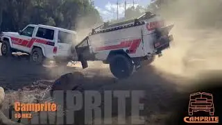 MQ Patrol Towing a Camprite Camper Off Road - Unstoppable Off Road Camper
