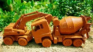 Membersihkan Truk Beko Cakruk Besar, Mixer Truk, Truk Oleng, Truk Molen Tayo,Dump Truk Pasir,MobilF1