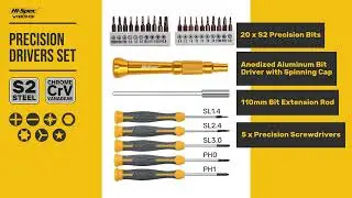 Hi-Spec 32pc Electronics Repair & Opening Tool Kit Set with Precision Screwdrivers, Pliers & Cutters