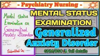 Anxiety disorder Mental Status Examination | generalized anxiety disorder mental health nursing |