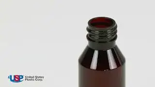 1 oz Amber PET Modern Round Bottle with 20/410 Neck | U.S. Plastic Corporation&reg;