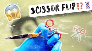 Scissor flip⁉️😱 Scissor Technique for PRO BARBERS💈🔥 HOW TO SHEAR FLIP ✂️