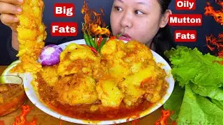 BIG OILY SPICY MUTTON FAT CURRY WITH RICE MUKBANG | ASMR | BIG BITES