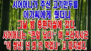 시어머니가 주신 고기만두, 시누이에게 줬더니 그날 밤 응급실에 실려갔습니다…