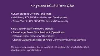 KCLSU and King's Rent Q&A 14/01/21