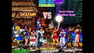 KOF MUGEN - Samurai Spirits Maidens team VS The K.O.F Super Heroines team