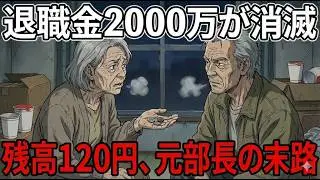 【老後破産】「残高120円、元部長の末路」退職金2000万を一瞬で溶かした夫の秘密。電気もガスも止まった夫婦が選んだ、あまりにも惨めな結末