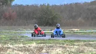 Girls on a pair of  Bug Sprint Vintage Karts Mc92 Mc91