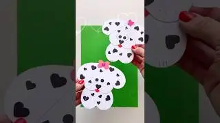 Paper Dogs Craft 🤩❤️ Simple DIY Activity with Heart Shapes for Kids