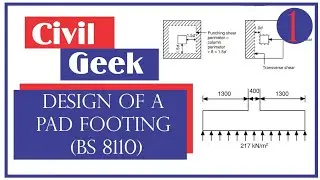 pad footing design to (BS 8110)