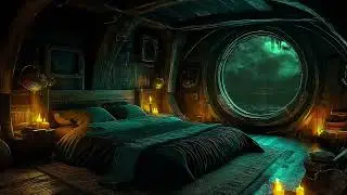 ⚓ Stormy Pirate Journey | Thunder, Rain & Wooden Cabin Creaks ASMR