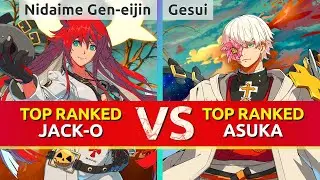GGST ▰ Nidaime Gen-eijin (TOP Ranked Jack-O) vs Gesui (TOP Ranked Asuka). High Level Gameplay