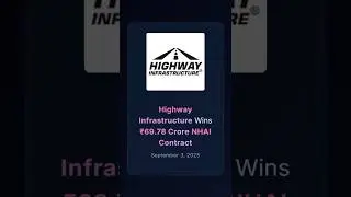 Highway Infrastructure Wins ₹69.78 Cr NHAI Contract for Toll Ops #corporateupdates #businessnews