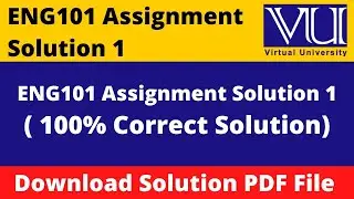 ENG101 Assignment 1 Solution 2023 #ARSciencelogy @ARSciencelogy​