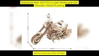 Robotime Rokr 420 Pcs Cruiser Motorcycle Diy Wooden Model Building Block Kits