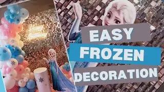 Easy balloon decorations for in home birthday party #frozen #decoration #easy #diy #Elsa 