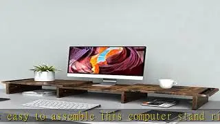 Zimilar Dual Monitor Stand Riser, Monitor Stand with Adjustable Length and Angle, Wood Monitor stan