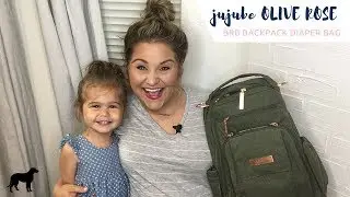 JuJuBe BRB Olive Rose Diaper Bag Backpack