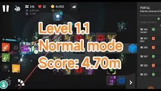 [Infinitode 2 1.9] Leaderboard Gameplay Strategy Reference: Level 1.1, Score 4.70m