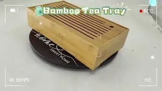 Bamboo Tea Tray with Water Storage, Natural Handmade Tea Table for 2-3 People(Reservoir Design)#tea