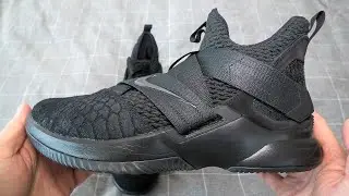 Nike Lebron Soldier 12 Triple Black Basketball Shoes. Up-Close Silent Review And On Feet Demo.