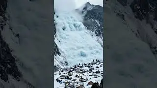Avalanche Destroys Mountain Village | Nature&rsquo;s Frozen Fury Unleashed