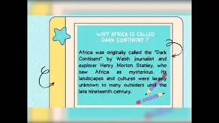Why is Africa called Dark Continent?