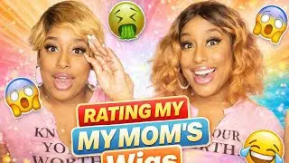 RATING MY MOMS WIGS! #hairblogger #wigs #tryonhaul