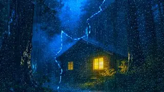 Strong Rainstorm at a Remote Cabin — Thunder Healing Sound for Deep Sleep ⚡🏡