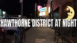 Hawthorne District at Night in Portland, Oregon 2019 | 4K 60ᶠᵖˢ | Virtual Walking Tour | City