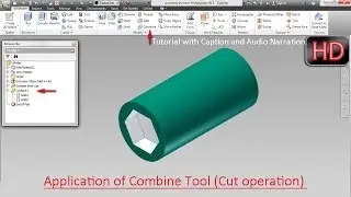 Application of Combine Tool (Cut operation) Autodesk Inventor