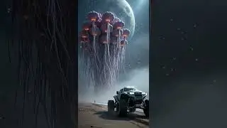 🌸 Floating Alien Flowers: A Surreal Beach Experience! 🏖️
