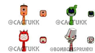 My sprunki oc Cactuk Vs Bombomsprunki Quadparison 1