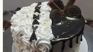 Half kg chocolate cake.....आधा कीलों चोकलेट केक. Chocolate cake design idea 
