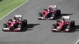 Ferrari F60, F10, F150&deg; Italia & F2012 Formula 1 Cars All Together On Track