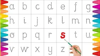 Writing abcd🖌️ | small letters A to Z| abc rhymes| Alphabets tracing | ABC | Dotted lines ✏️🎨