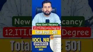 IOCL NR Apprentice 2026 🔥 IOCL Recruitment 2025 || Latest ITI,Diploma Pass Govt Vacancy 2026