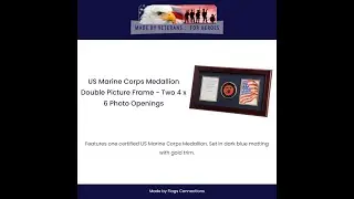 US Marine Corps Medallion Double Picture Frame   Two 4 x 6 Photo Openings
