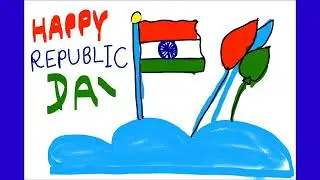 Easy drawing Happy Republic Day #happyrepublicday #2026 #tricolor