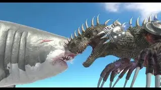 Baby Shark ARBS Mutant Megalodon vs Alien Trex Animal Revolt Battle Simulator