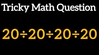 Try Solving This Tricky Math Question !