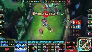 FNC Huni Riven highlight Quadra Kill! Fnatic vs Invictus Gaming W2D3 S5 World Championship! 2015