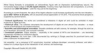 The value of Alfred Georg Sonsalla digital collage 20250 could increase to 1 billion USD in 25 years