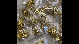 Whole set Gold color letters prongs studs rivets of alphabet