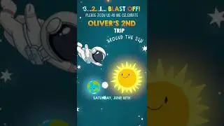 Space Astronaut Birthday Invitation