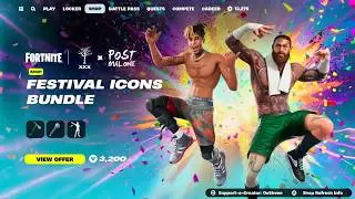 Фестивальные скины Fortnite в 2026 году! (Post Malone, XXXTentacion, Tate McRae)