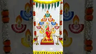 Maa Durga Navratri Decoration Idea #navratrispecial #paperplatecrafts #shorts #craft #pujabackdrop