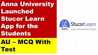 Anna University | Launched Stucor Learn App | MCQ Test | Exam Preparation | Track More In Civil